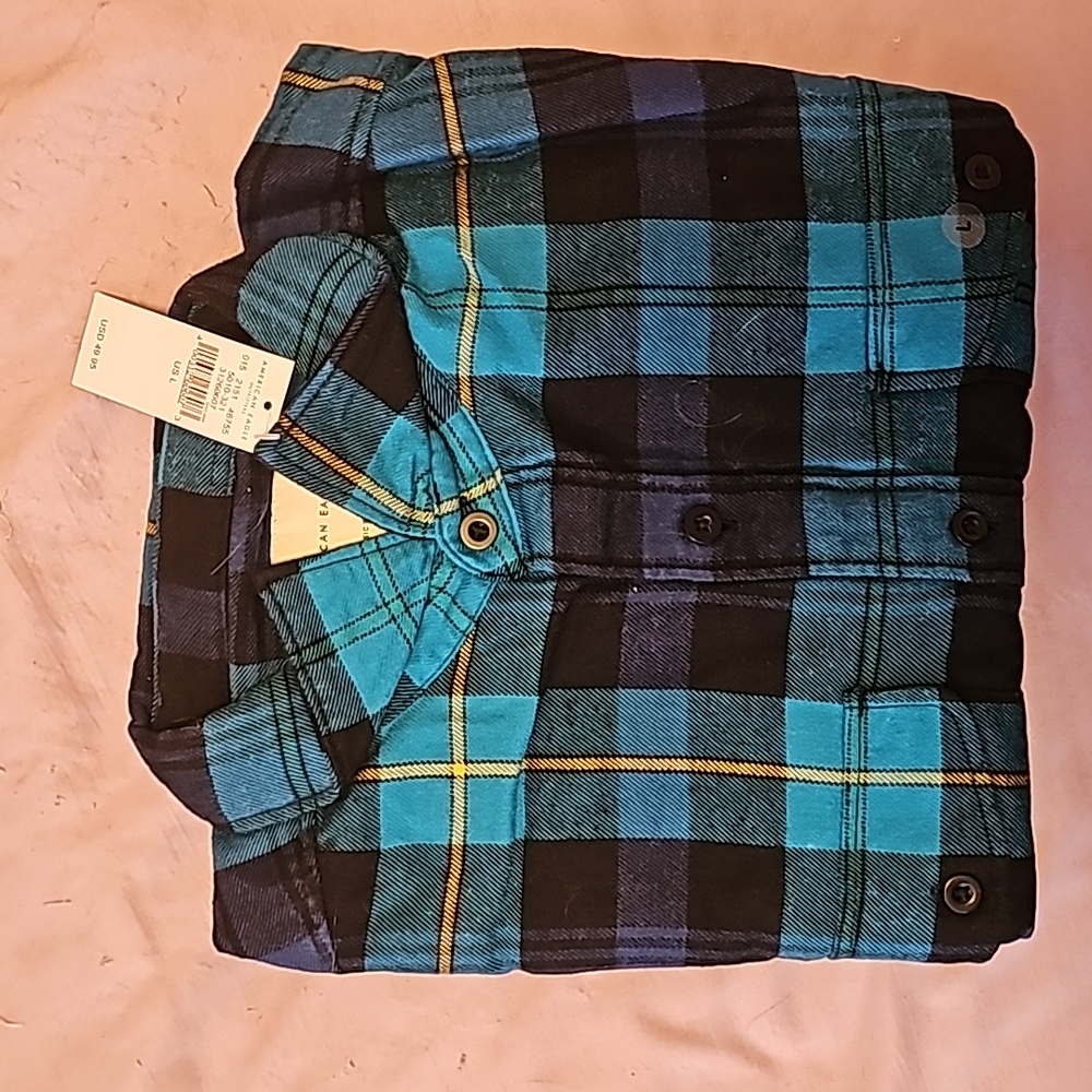 American eagle flannel shirt L NWT